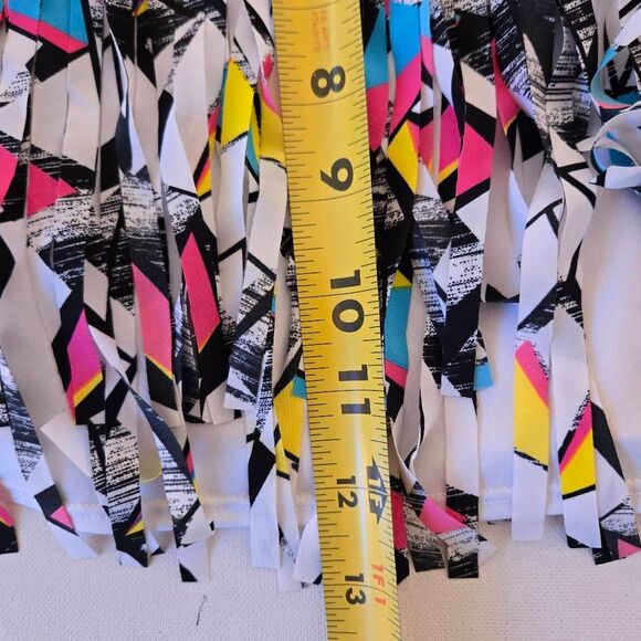 Lucky In Love Womens Multicolor Fringe Athletic Tennis Skort Medium - Picture 7 of 8